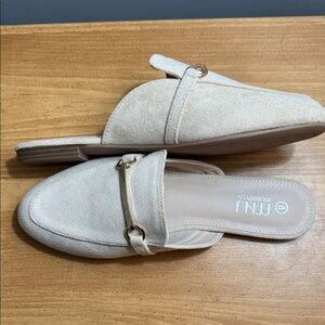 Musshoe Mules in Beige Suede